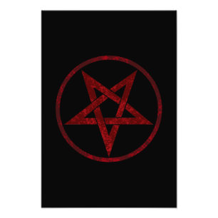 Rode Duivel Pentagram Foto Afdruk