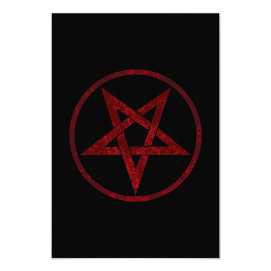 Rode Duivel Pentagram Foto Afdruk (Voorkant)