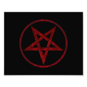 Rode Duivel Pentagram Foto Afdruk