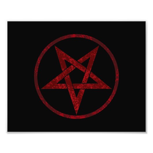 Rode Duivel Pentagram Foto Afdruk (Voorkant)