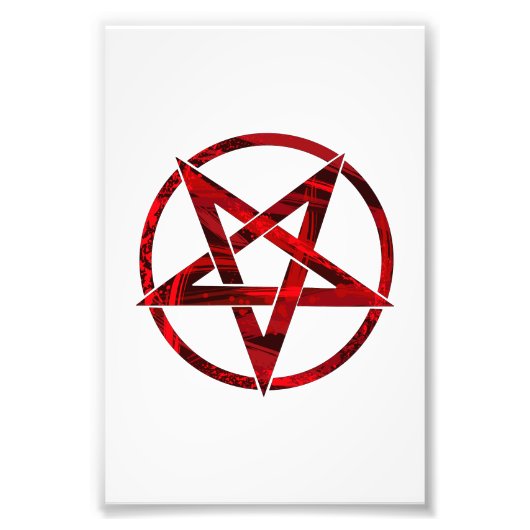Rode Duivel Pentagram Foto Afdruk (Voorkant)