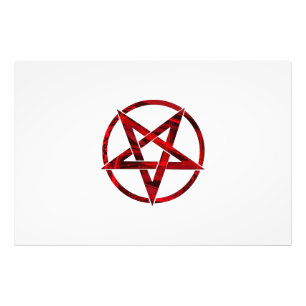 Rode Duivel Pentagram Foto Afdruk