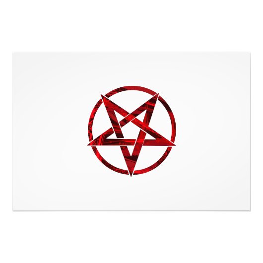Rode Duivel Pentagram Foto Afdruk (Voorkant)