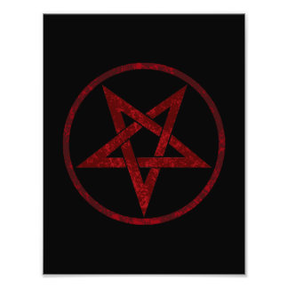 Rode Duivel Pentagram Foto Afdruk