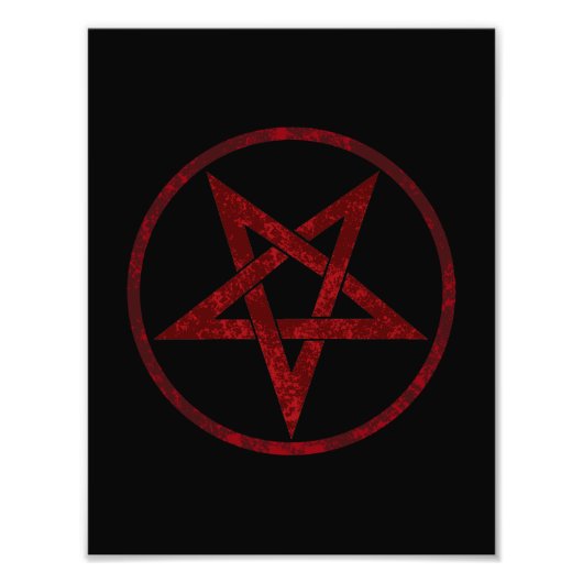 Rode Duivel Pentagram Foto Afdruk (Voorkant)