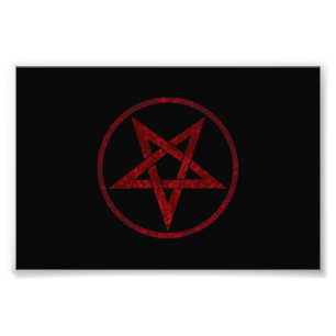 Rode Duivel Pentagram Foto Afdruk