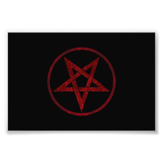 Rode Duivel Pentagram Foto Afdruk (Voorkant)