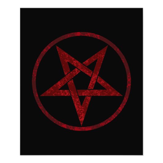 Rode Duivel Pentagram Foto Afdruk (Voorkant)