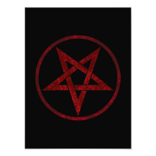 Rode Duivel Pentagram Foto Afdruk