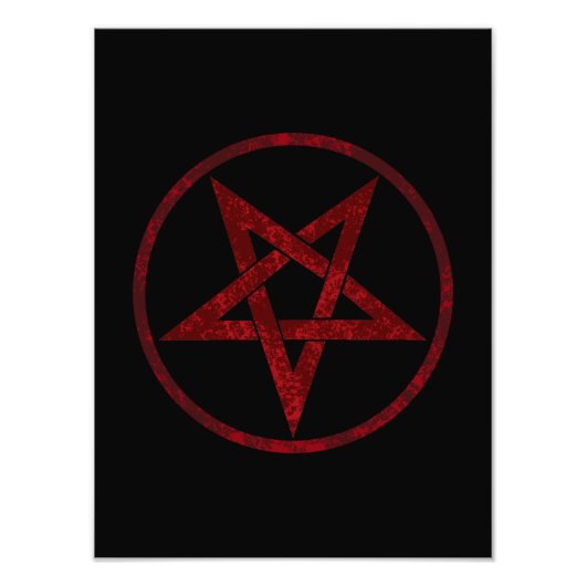 Rode Duivel Pentagram Foto Afdruk (Voorkant)