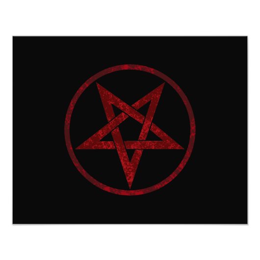 Rode Duivel Pentagram Foto Afdruk (Voorkant)
