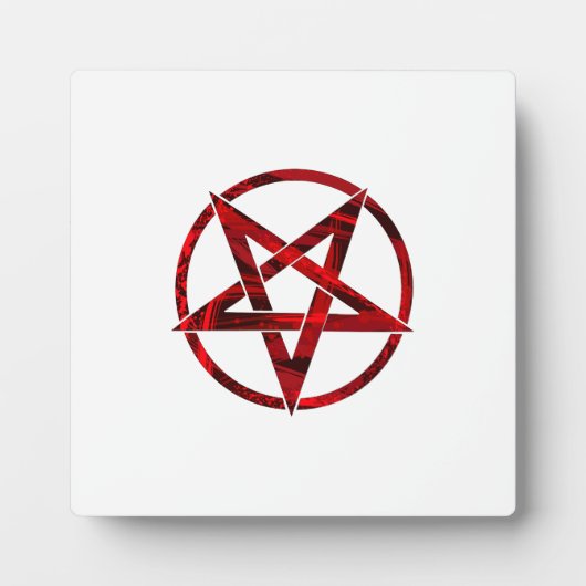 Rode Duivel Pentagram Fotoplaat (Voorkant)