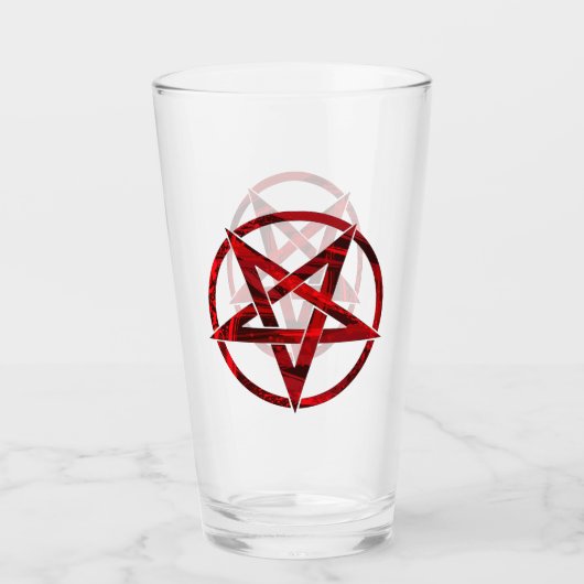 Rode Duivel Pentagram Glas (Voorkant)