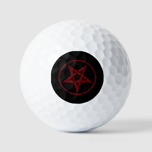 Rode Duivel Pentagram Golfballen (Voorkant)
