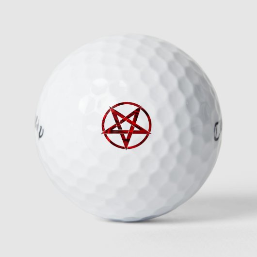 Rode Duivel Pentagram Golfballen (Voorkant)