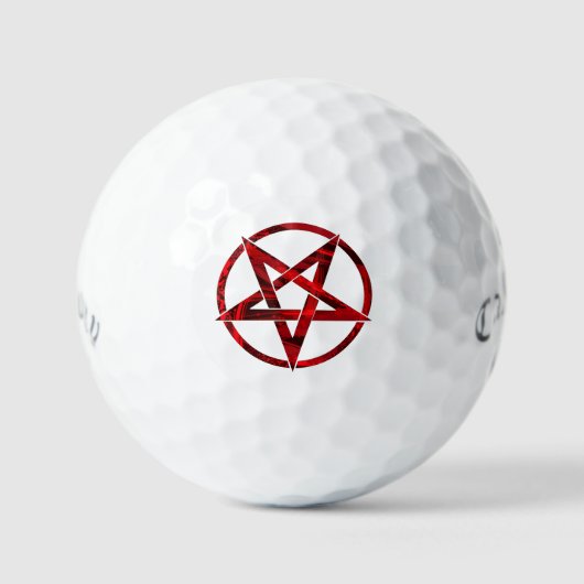 Rode Duivel Pentagram Golfballen (Voorkant)