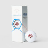 Rode Duivel Pentagram Golfballen (Verpakking)