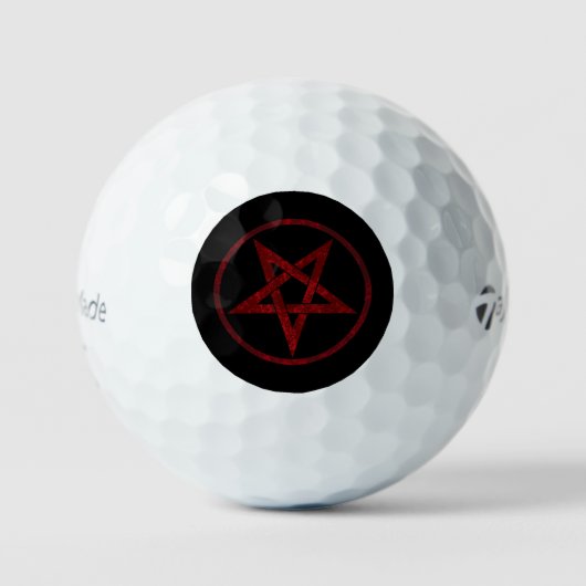 Rode Duivel Pentagram Golfballen (Voorkant)
