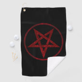 Rode Duivel Pentagram Golfhanddoek (Insitu)