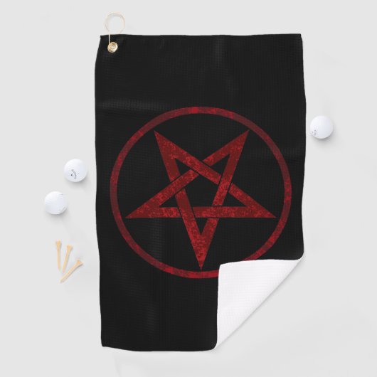 Rode Duivel Pentagram Golfhanddoek (Insitu)