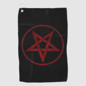 Rode Duivel Pentagram Golfhanddoek (Voorkant)
