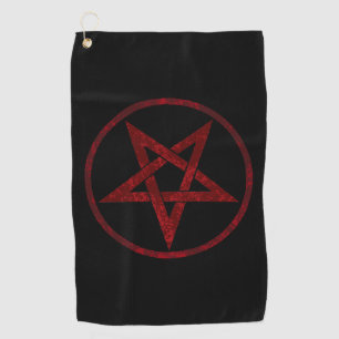 Rode Duivel Pentagram Golfhanddoek