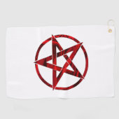 Rode Duivel Pentagram Golfhanddoek (Horizontaal)