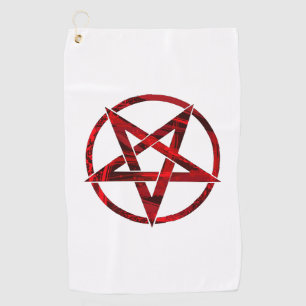 Rode Duivel Pentagram Golfhanddoek
