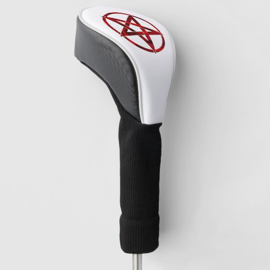 Rode Duivel Pentagram Golfheadcover (Schuin)