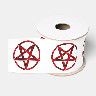 Rode Duivel Pentagram Grosgrain Lint