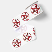 Rode Duivel Pentagram Grosgrain Lint (Achterkant)
