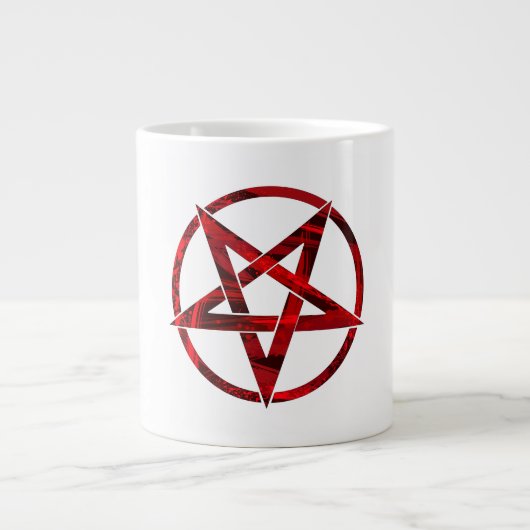 Rode Duivel Pentagram Grote Koffiekop (Voorkant)
