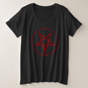 Rode Duivel Pentagram Grote Maat T-shirt