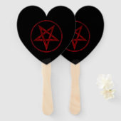 Rode Duivel Pentagram Handwaaier (Voorkant en achterkant)