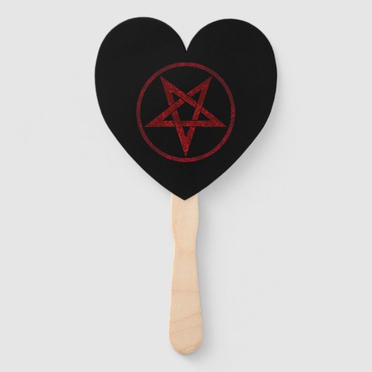 Rode Duivel Pentagram Handwaaier (Voorkant)