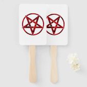 Rode Duivel Pentagram Handwaaier (Voorkant en achterkant)