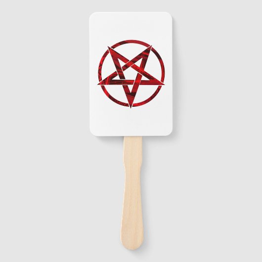 Rode Duivel Pentagram Handwaaier (Voorkant)
