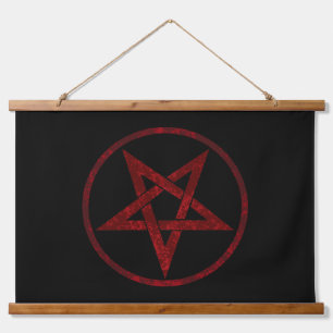 Rode Duivel Pentagram Hangend Wandkleed