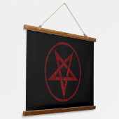 Rode Duivel Pentagram Hangend Wandkleed (Gebogen)