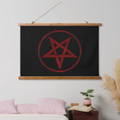 Rode Duivel Pentagram Hangend Wandkleed (Slaapkamer)