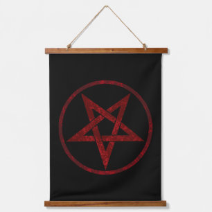 Rode Duivel Pentagram Hangend Wandkleed