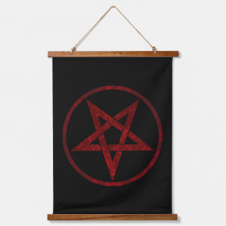Rode Duivel Pentagram Hangend Wandkleed