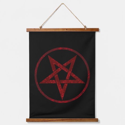 Rode Duivel Pentagram Hangend Wandkleed (Voorkant)