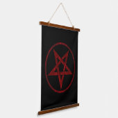 Rode Duivel Pentagram Hangend Wandkleed (Gebogen)