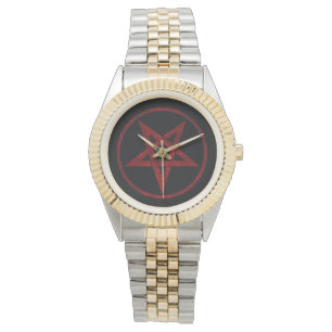Rode Duivel Pentagram Horloge