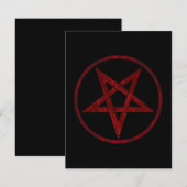 Rode Duivel Pentagram Informatiekaartje (Voorkant / Achterkant)