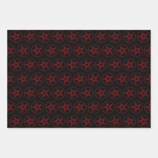 Rode Duivel Pentagram Inpakpapier Vel (Voorkant 2)