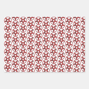 Rode Duivel Pentagram Inpakpapier Vel