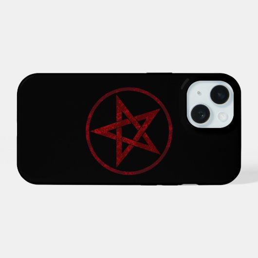 Rode Duivel Pentagram iPhone 15 Case (Achterkant horizontaal)