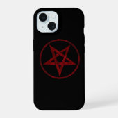Rode Duivel Pentagram iPhone 15 Case (Achterkant)